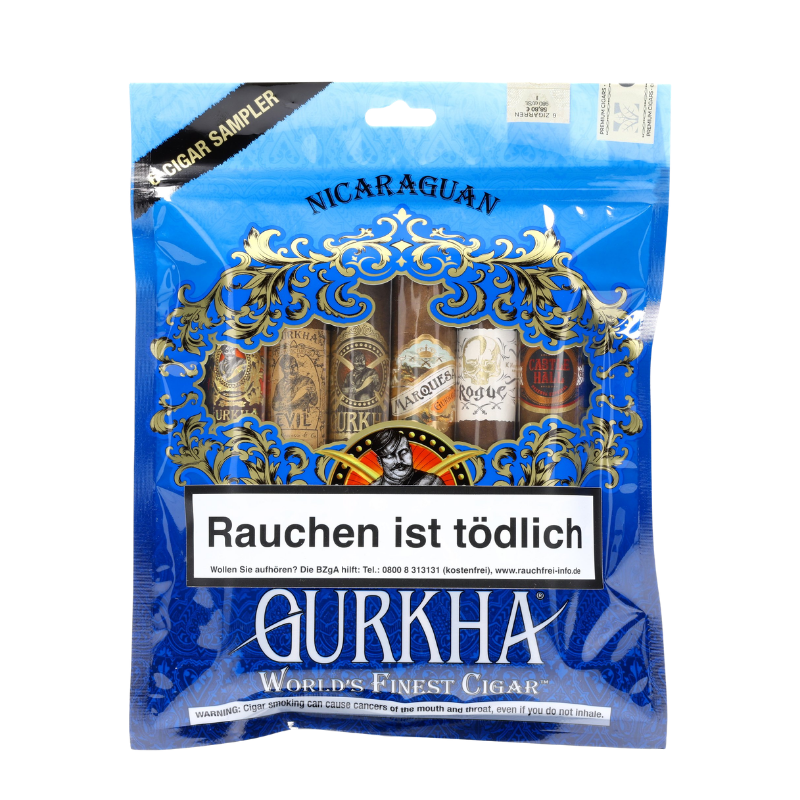 TobaccoSepeti Gurkha Nicaraguan Sampler Pack Blue Edition puro kutusu